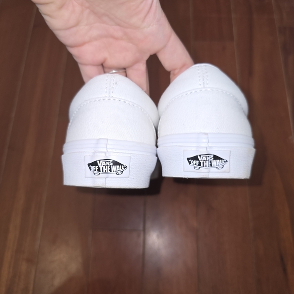 Vans Classic Slip-On Canvas Sneakers in White - Water Stained - Picture 4 of 9